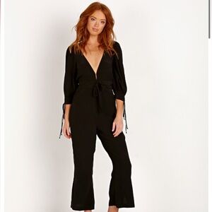 NWT For Love & Lemons Georgia black jumpsuit size large